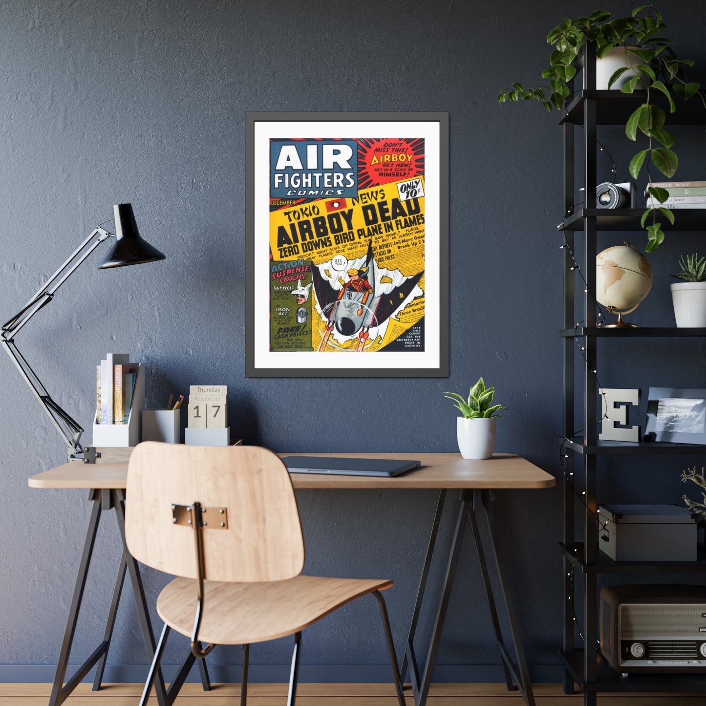 Air Fighters Comics #3 | Framed Art Print | Free Shipping | Golden Age Comic Art | Retro Vintage Classic